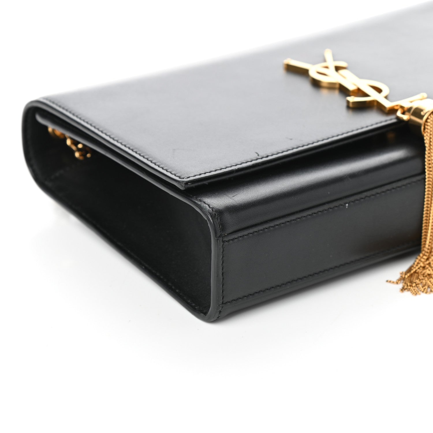 Saint Laurent Smooth Calfskin Medium Classic Monogram Kate Tassel Satchel Black 8 of 9