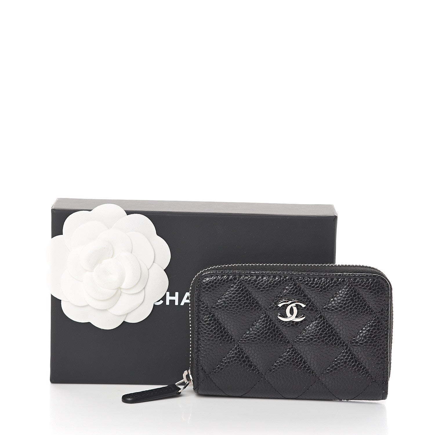 Chanel Caviar Quilted Zip Coin Purse Black 7 of 7