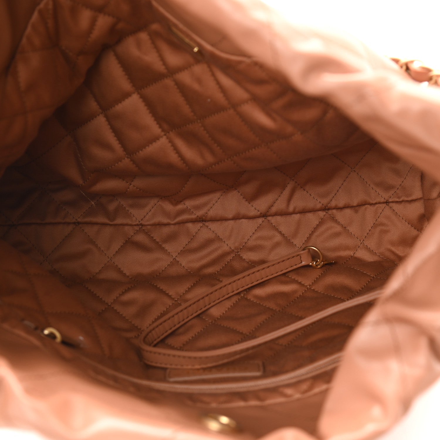 Chanel Shiny Calfskin Quilted Small Chanel 22 Camel 6 of 12