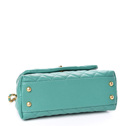Chanel Caviar Lizard Quilted Mini Coco Handle Flap Green 4 of 12