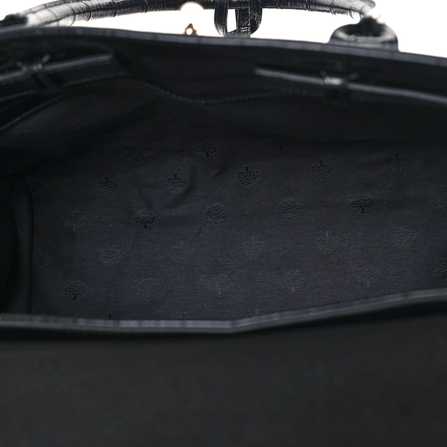 Mulberry Shiny Calfskin Crocodile Print Small Bayswater Satchel Black 5 of 9