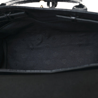 Mulberry Shiny Calfskin Crocodile Print Small Bayswater Satchel Black 5 of 9