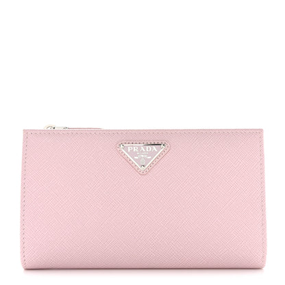 Prada Saffiano Triangle Continental Zip Wallet Alabastro 1 of 7