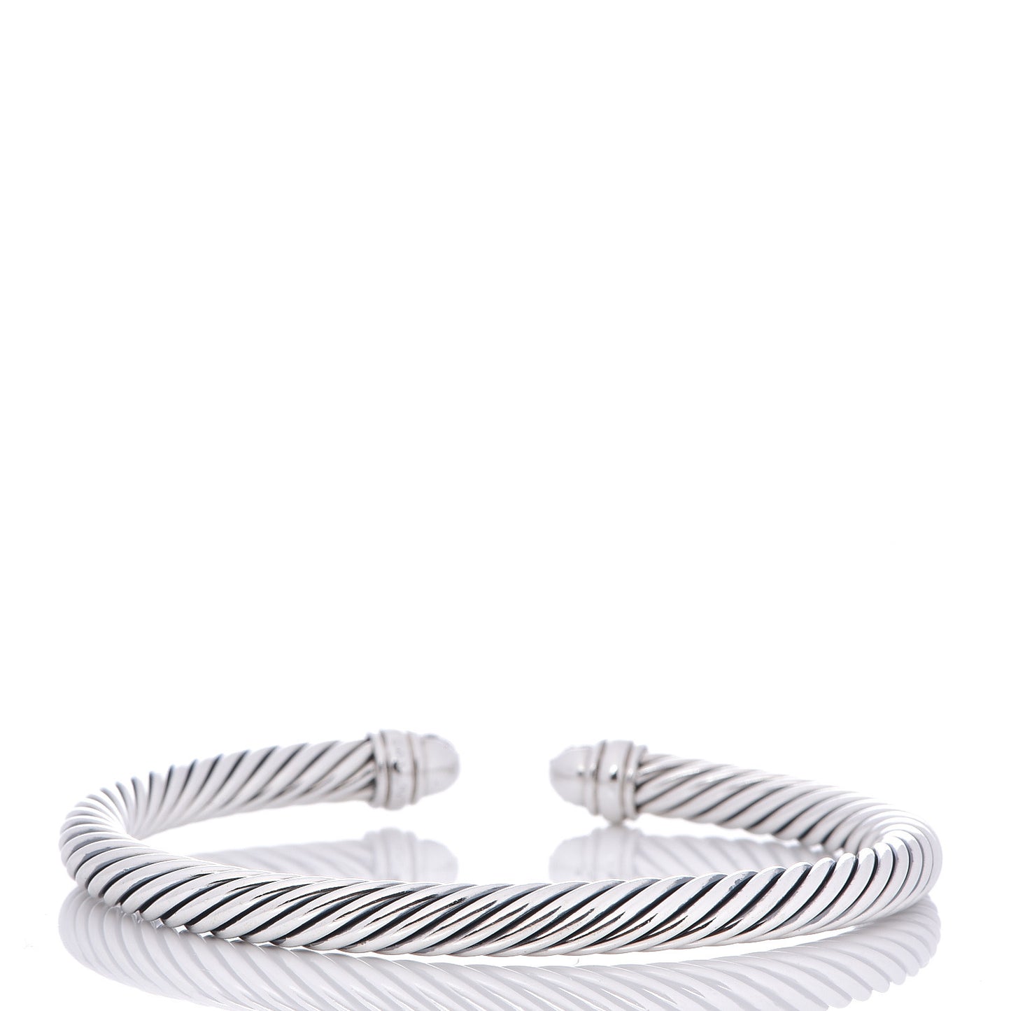 Sterling Silver Pave Diamond 5mm Cable Classics Bracelet