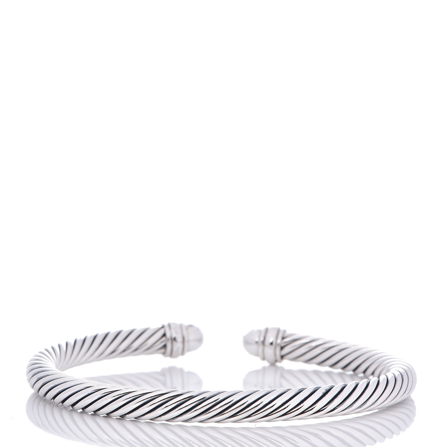 David Yurman Sterling Silver Pave Diamond 5mm Cable Classics Bracelet 3 of 4