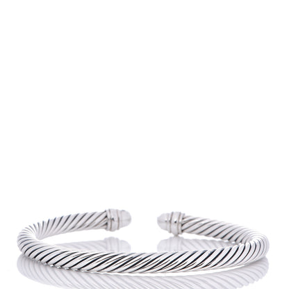 David Yurman Sterling Silver Pave Diamond 5mm Cable Classics Bracelet 3 of 4