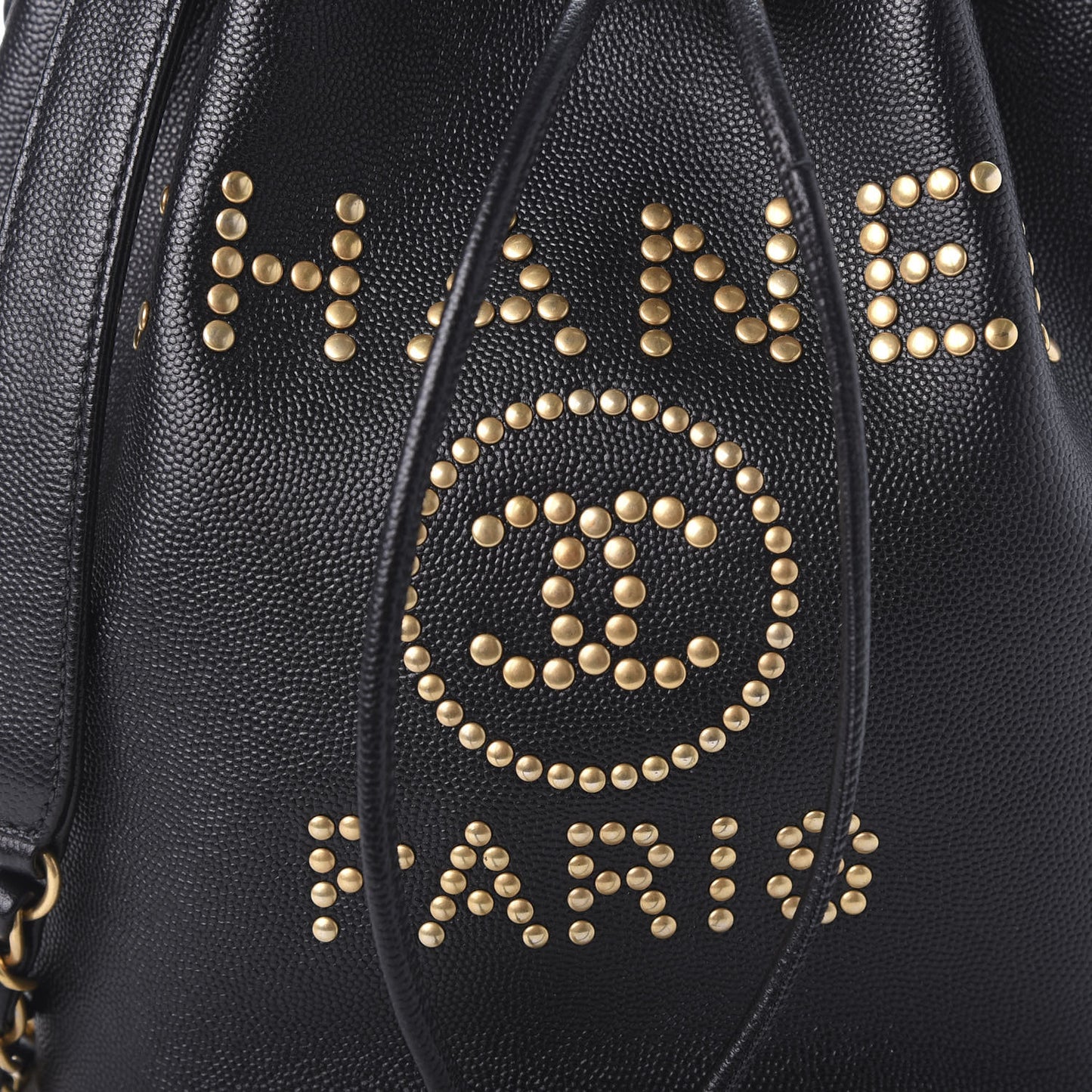 Caviar Deauville Drawstring Bucket Bag Black