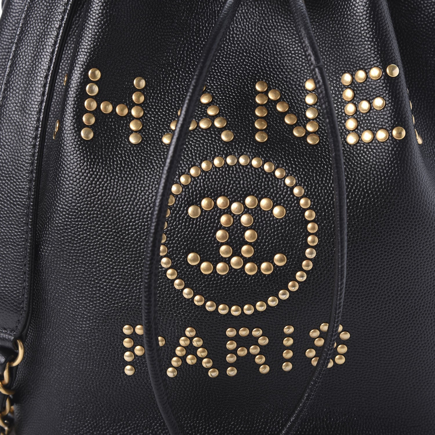 Chanel Caviar Deauville Drawstring Bucket Bag Black 7 of 10