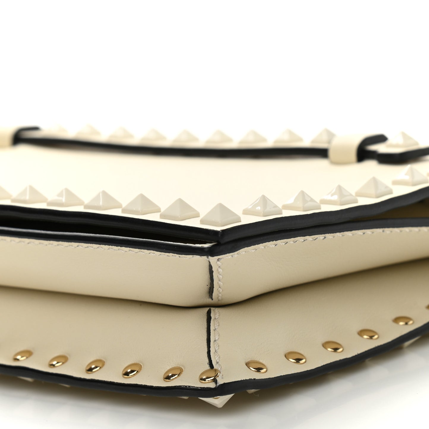 Nappa Rockstud Wristlet Clutch White