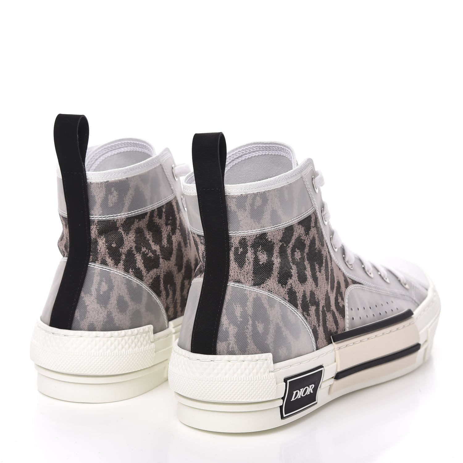 Christian Dior Canvas Leopard Print Womens B23 High Top Sneakers 38.5 White 4 of 9