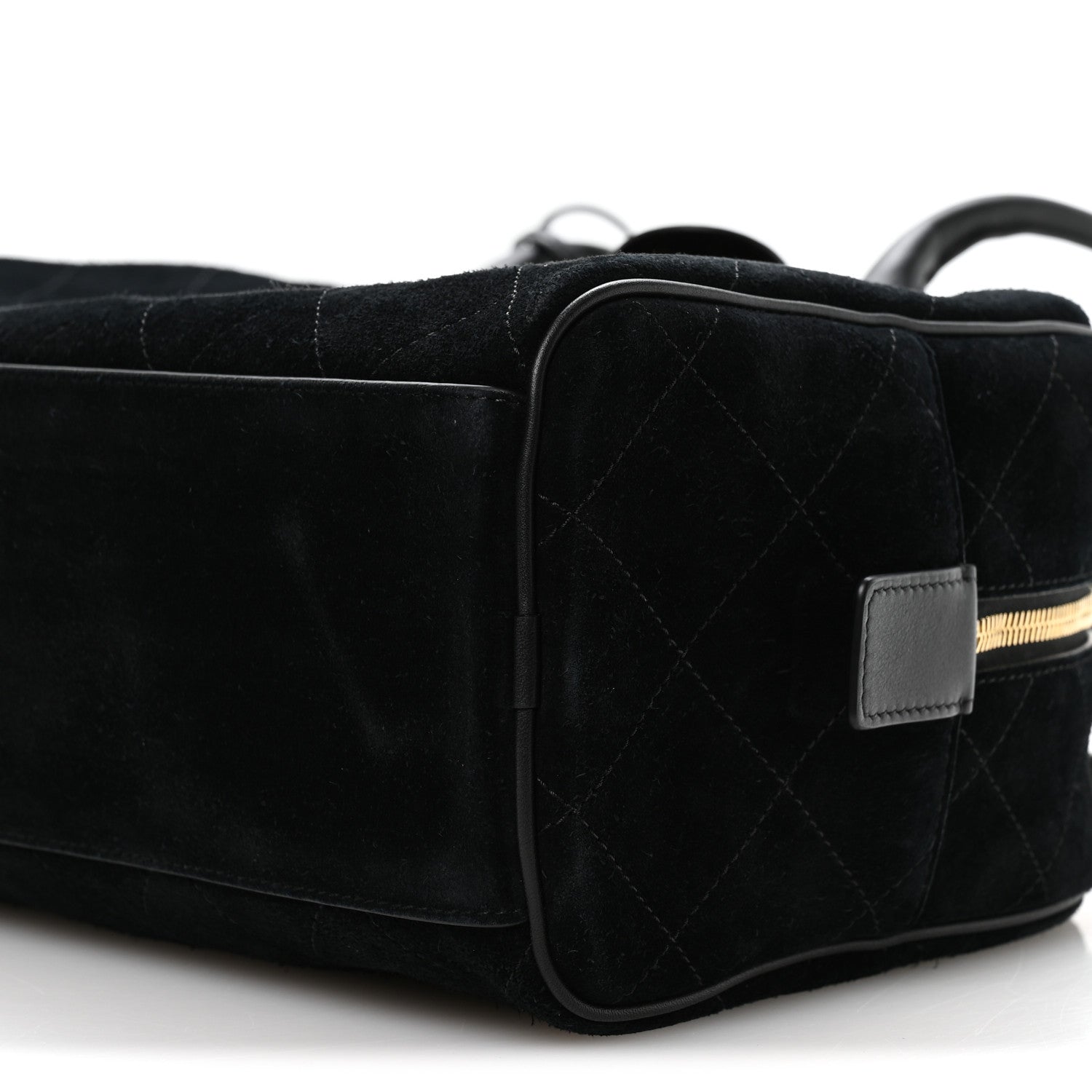 Chanel Suede Calfskin Large Perfect Bowling Bag Black 10 of 11