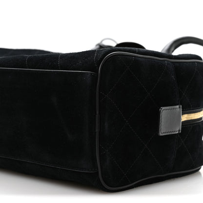 Chanel Suede Calfskin Large Perfect Bowling Bag Black 10 of 11