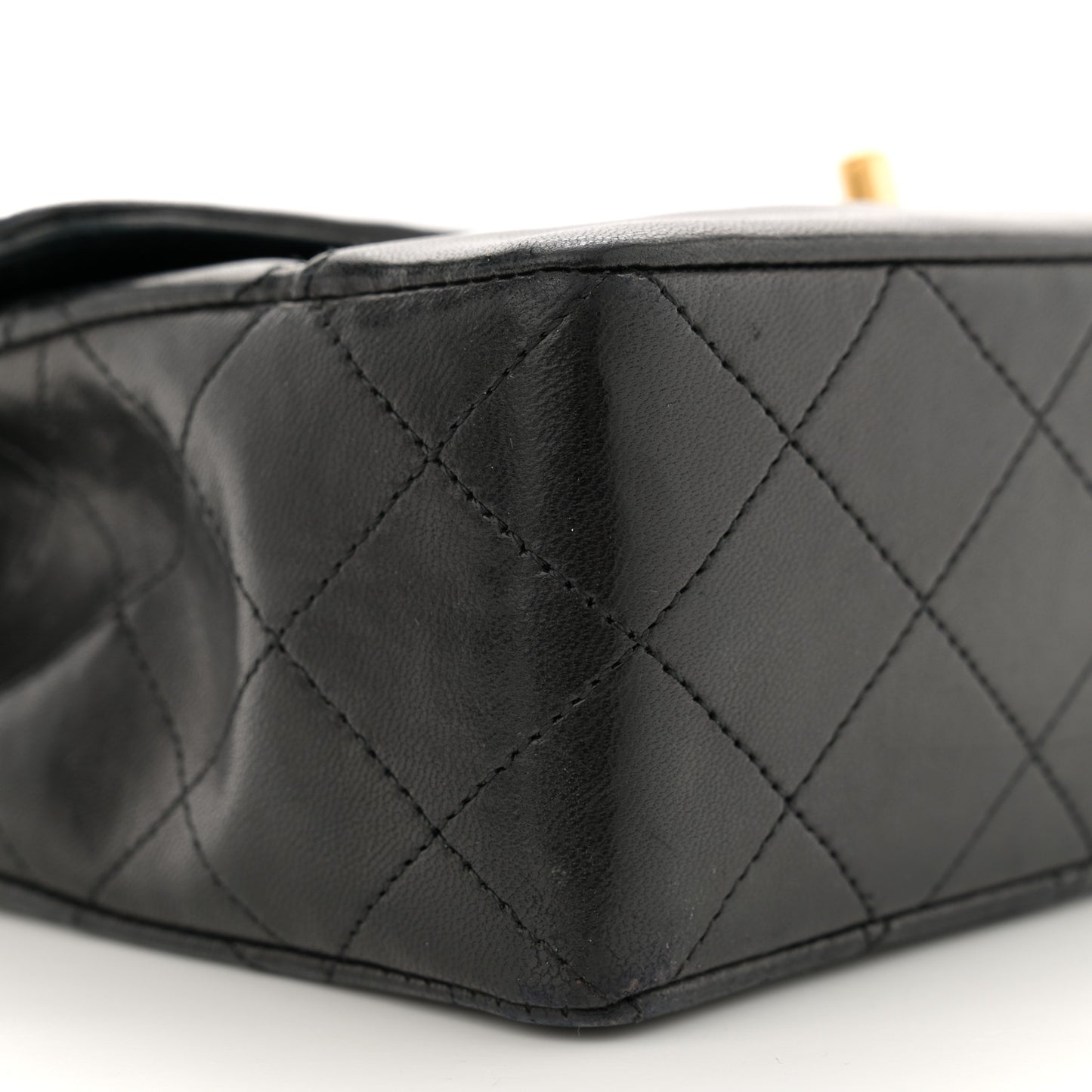 Lambskin Quilted Small Single Flap With Pouch Black