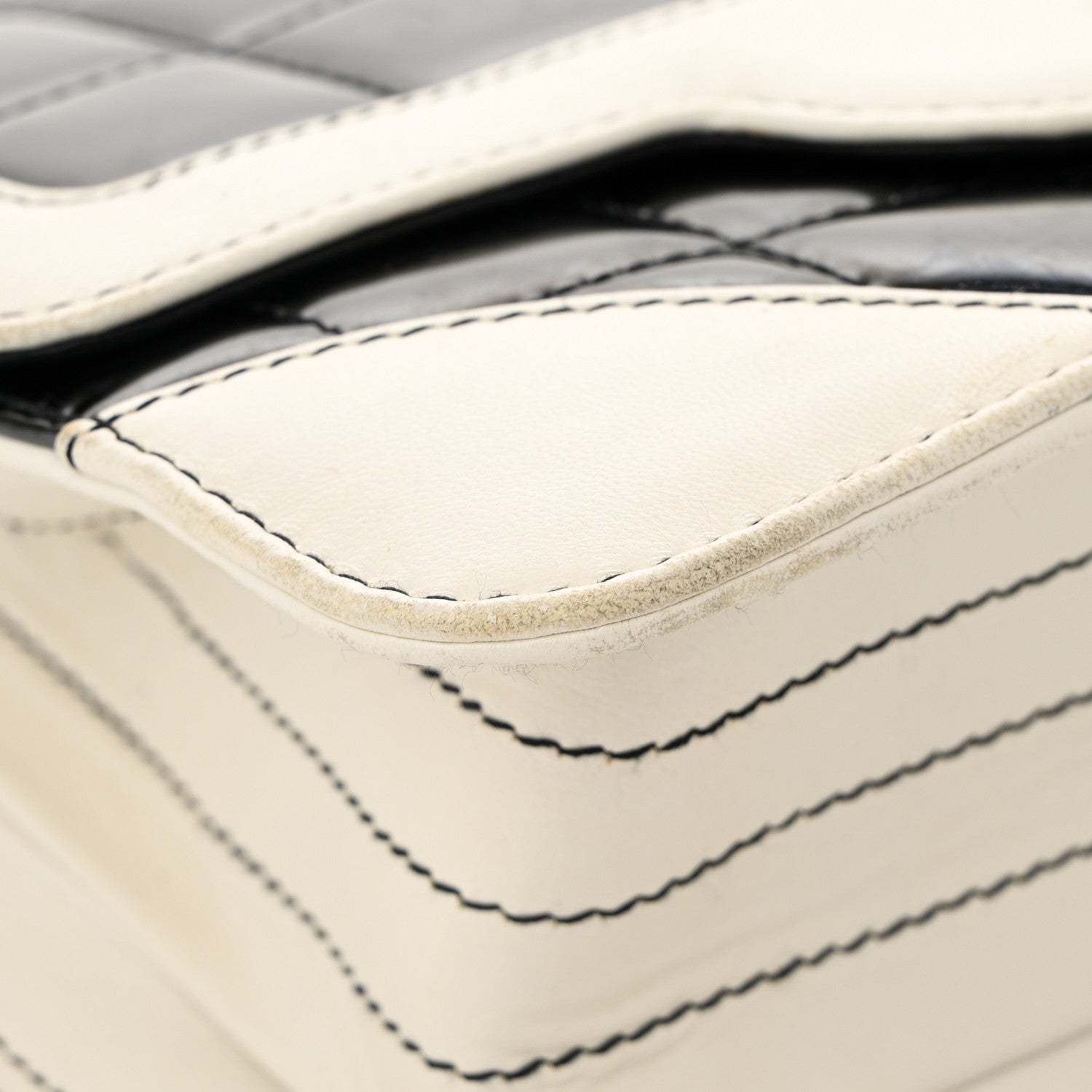 Chanel Lambskin Patent Chocolate Bar Flap Black White 11 of 12