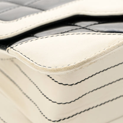 Chanel Lambskin Patent Chocolate Bar Flap Black White 11 of 12