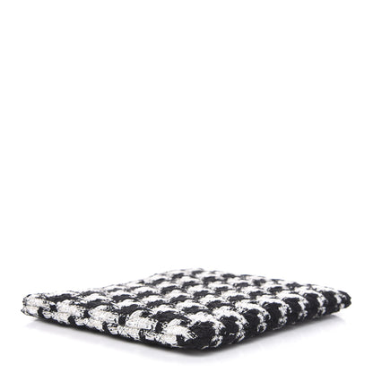 Chanel Tweed Quilted Medium Cosmetic Pouch Black Ecru White 4 of 8