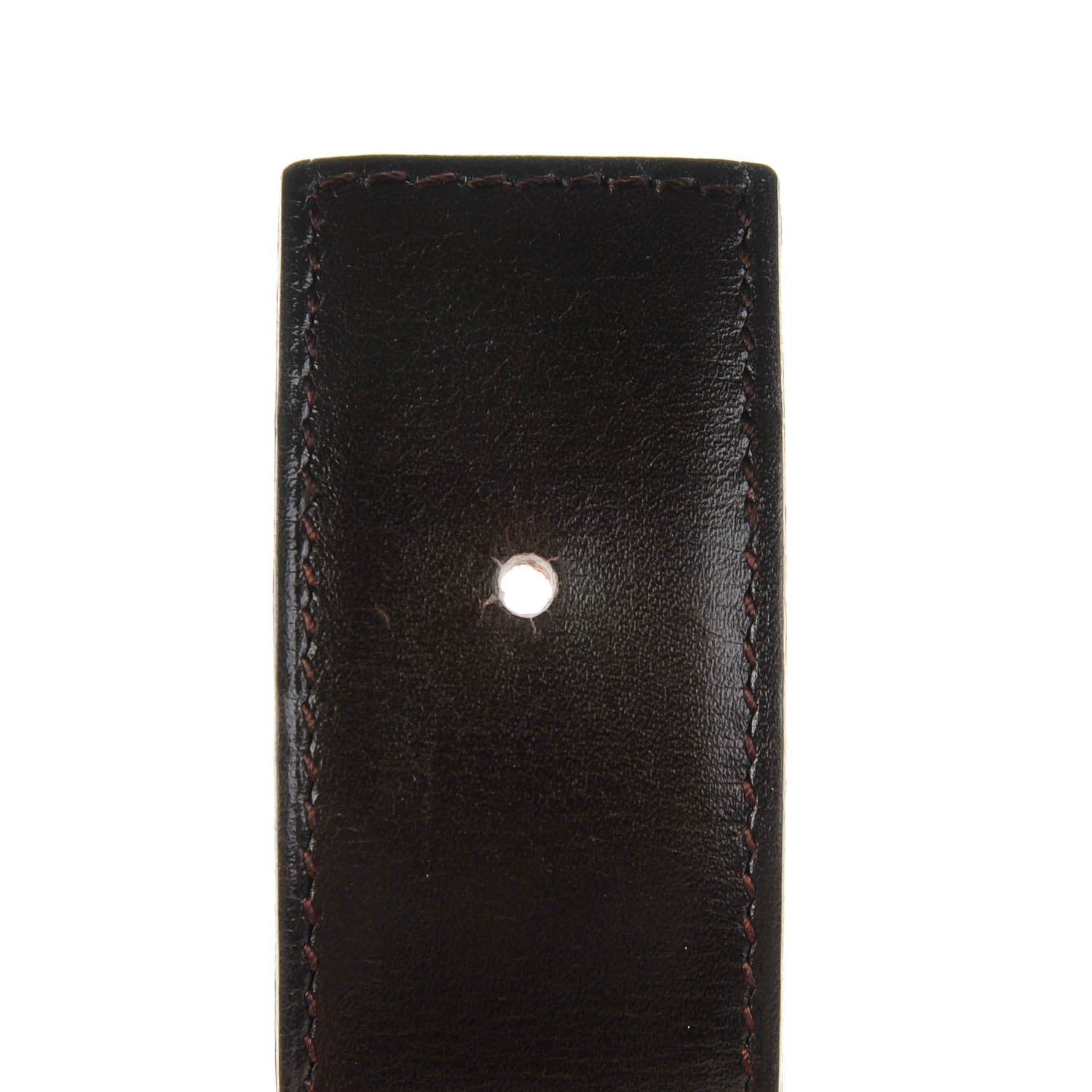 Hermes Box Togo 32mm Belt Strap 85 Chocolate Orange 5 of 6