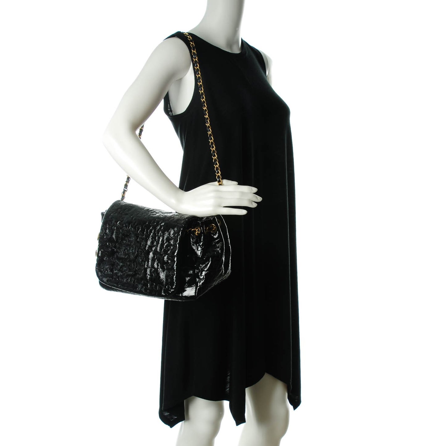 Patent Puzzle Accordion Flap Bag Black