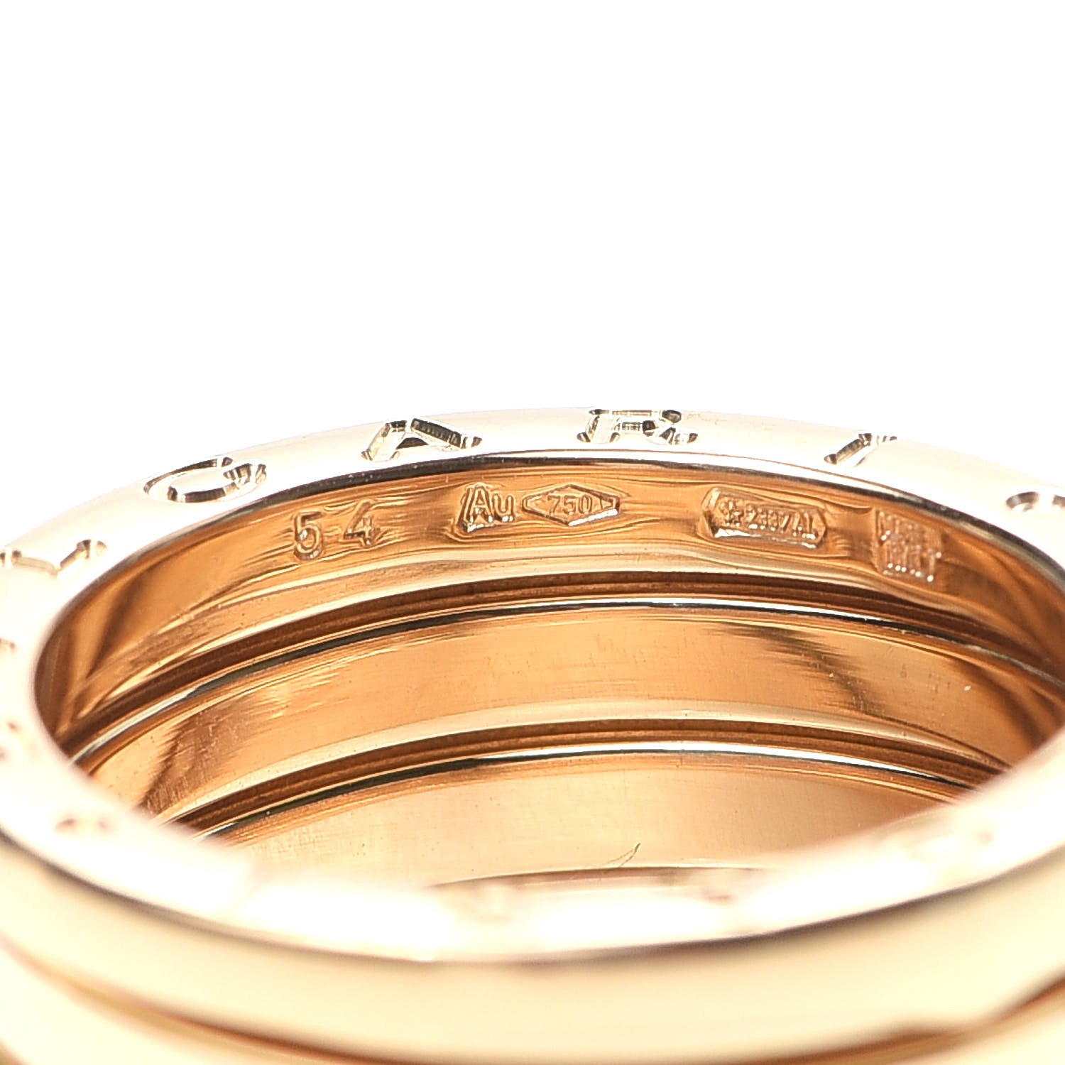 Bulgari 18K Yellow Gold B.Zero1 Five-Band Anniversary Ring 54 6.75 7 of 8
