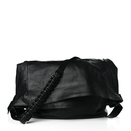 Bottega Veneta Smooth Calfskin Perforated Messenger Crossbody Bag Black 1 of 9