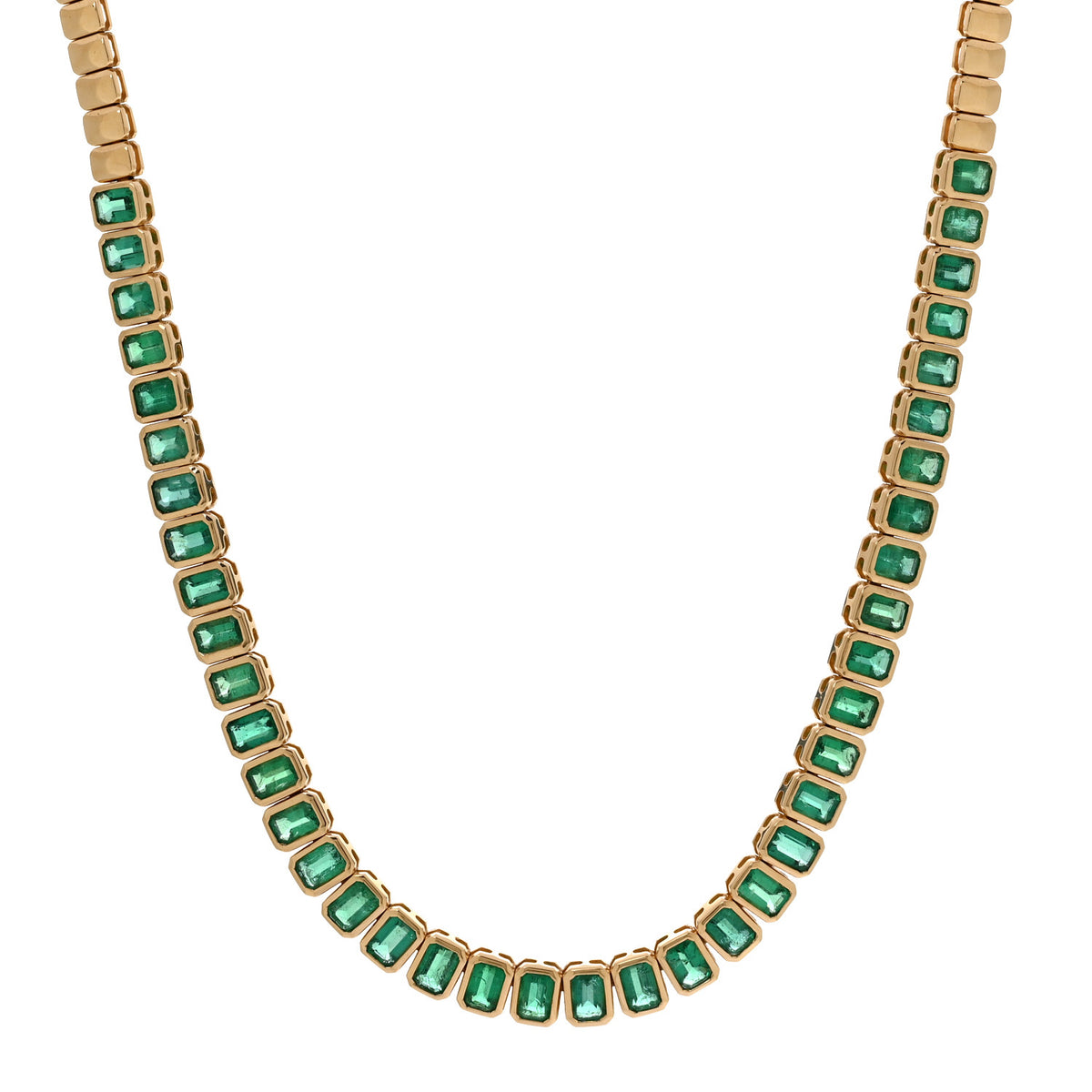 Anita Ko 18K Yellow Gold Emerald Large Emerald Cut Bezel Choker Necklace 1 of 5