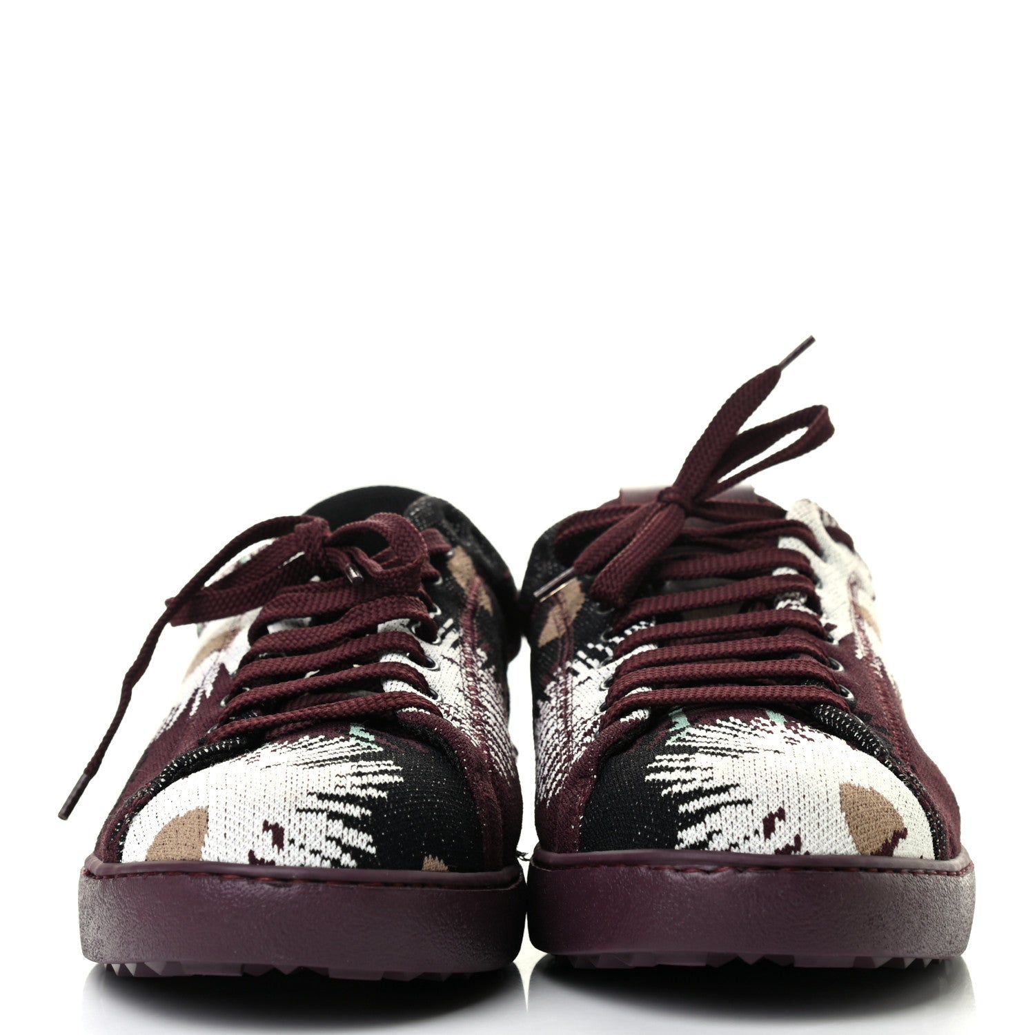 Valentino Garavani Fabric Knit Mens Rockstud Sneakers 43 Burgundy 2 of 7