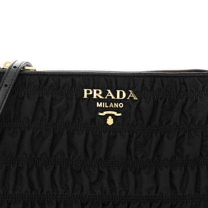 Prada Tessuto Nylon Gaufre Shoulder Bag Black 7 of 9