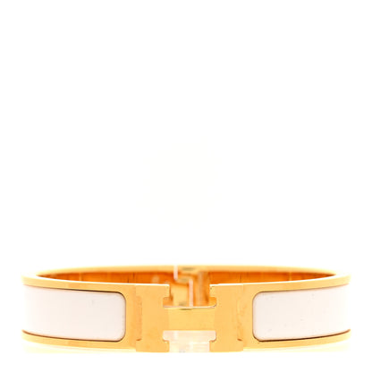 Hermes Enamel Narrow Clic Clac H Bracelet PM White 1 of 5