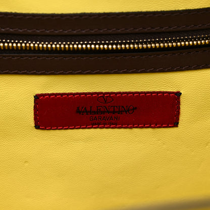 Valentino Garavani Calfskin Colorblock Mime Single Handle Bag Cream Burgundy Multicolor 6 of 11
