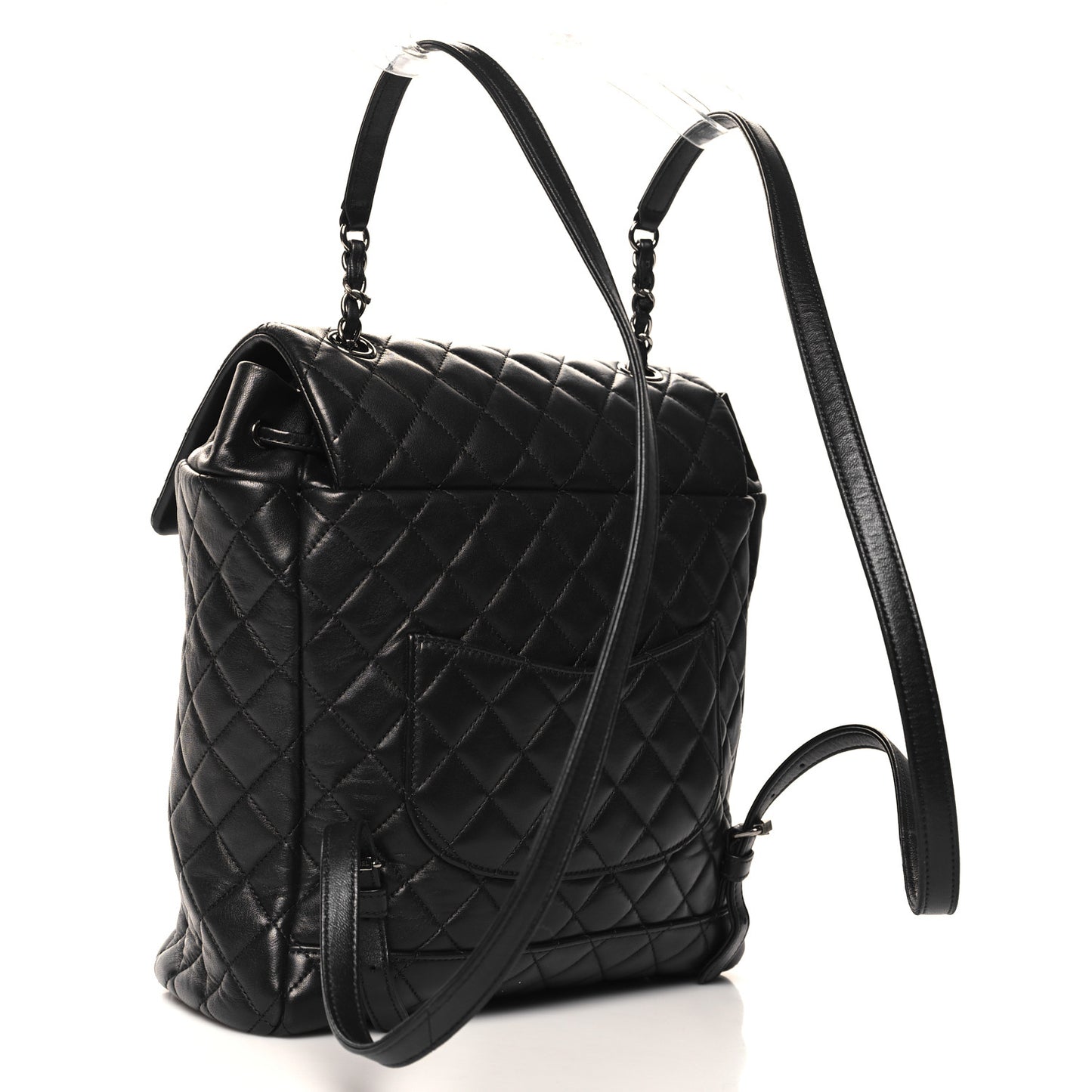 Lambskin Quilted Large Urban Spirit Backpack Black