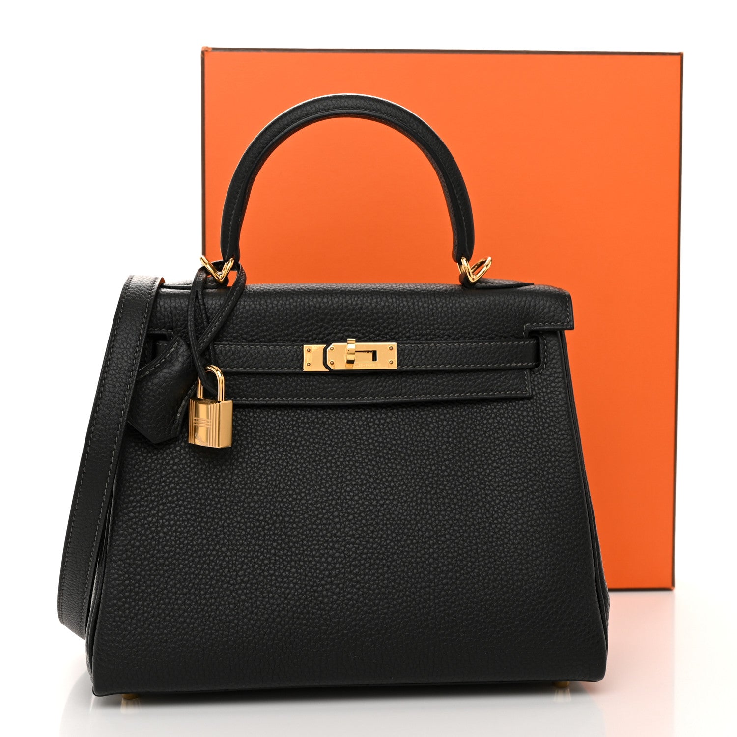Hermes Togo Horseshoe Kelly Retourne 25 Black 11 of 11