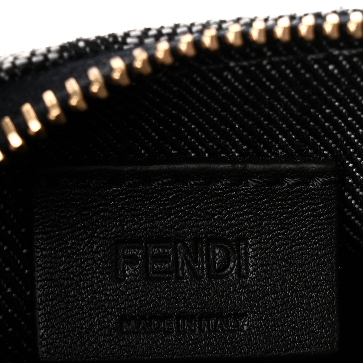 Denim Effect Fabric Jacquard FF 1974 Nano Fendigraphy Hobo Charm Dark Blue Black