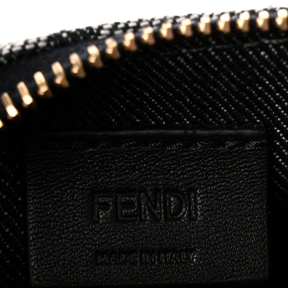 Fendi Denim Effect Fabric Jacquard FF 1974 Nano Fendigraphy Hobo Charm Dark Blue Black 6 of 11