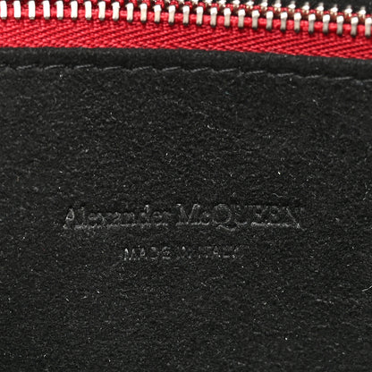 Alexander McQueen Calfskin Crocodile Embossed Knuckle Flat Clutch Coral 6 of 7