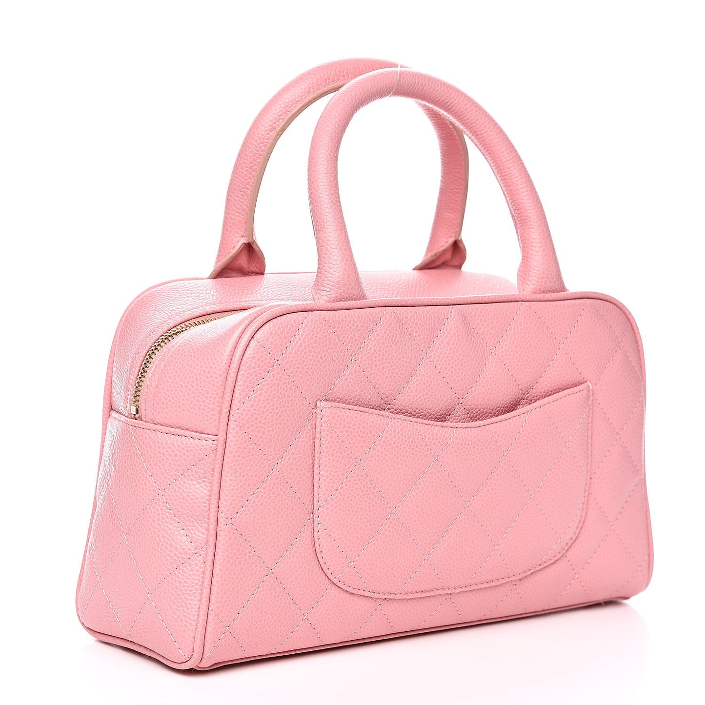 Caviar Quilted Small Bowler Pink