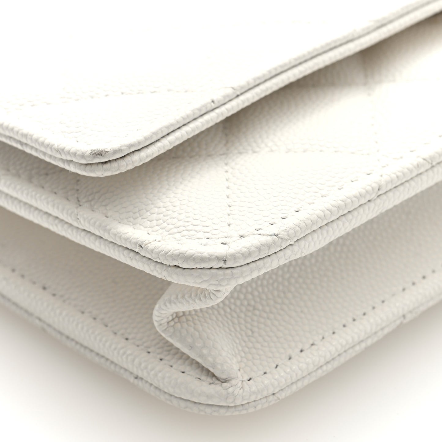 Caviar Quilted Chanel 19 Wallet on Chain WOC White Pink