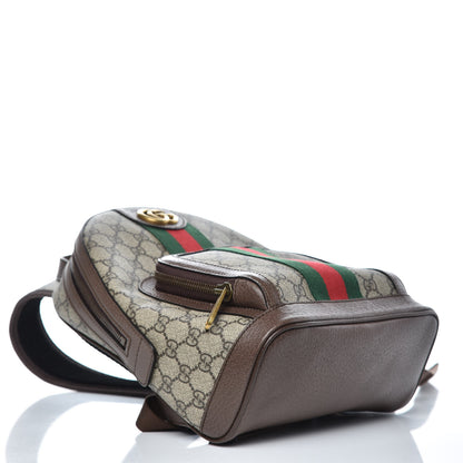 Gucci GG Supreme Monogram Calfskin Web Small Ophidia Day Backpack Beige Ebony New Acero 4 of 7