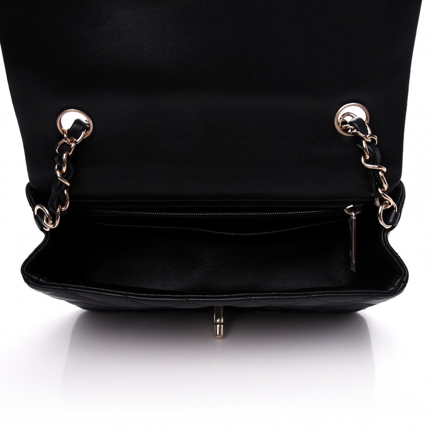 Lambskin Quilted Mini Rectangular Flap Black