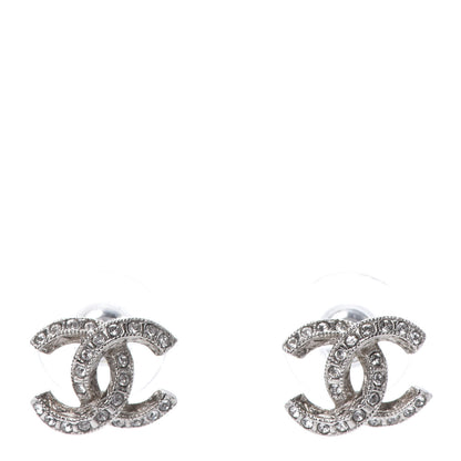 Chanel Crystal Timeless CC Earrings Silver 1 of 4