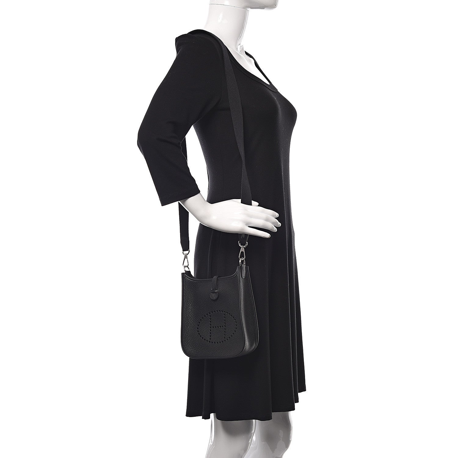 Hermes Taurillon Clemence Evelyne TPM Black 2 of 11
