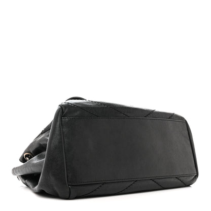 Saint Laurent Pebbled Lambskin Chevron Monogram Small Nolita Black 4 of 15