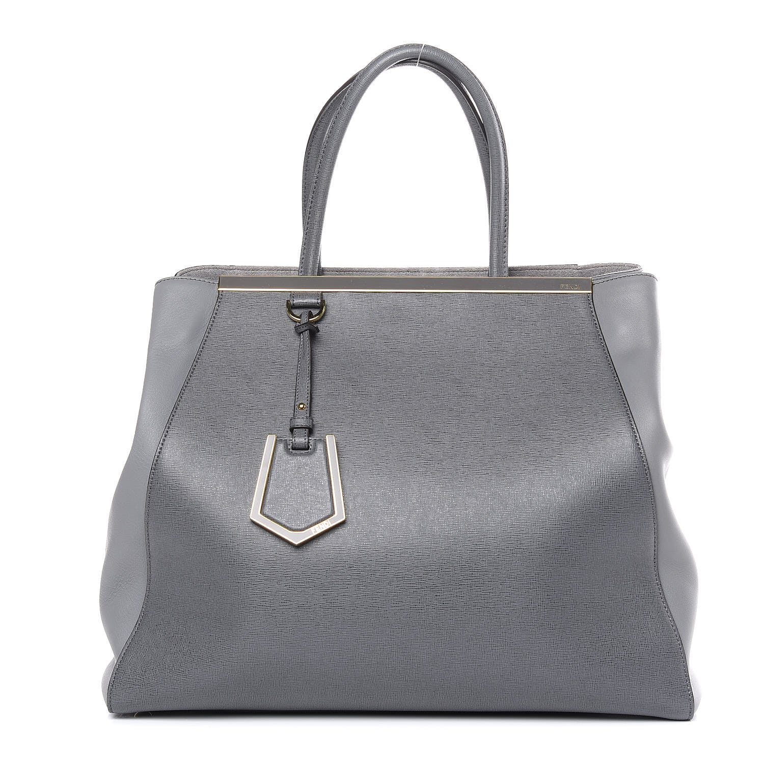 Fendi Vitello Elite Large 2Jours Tote Grigio Grigio Chiaro 1 of 15