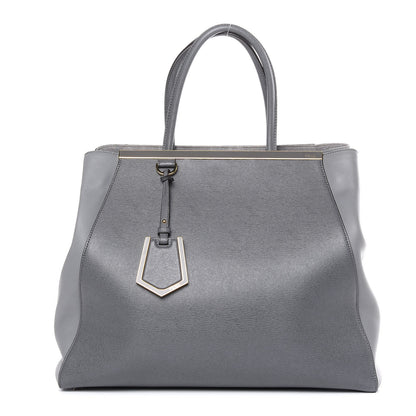 Fendi Vitello Elite Large 2Jours Tote Grigio Grigio Chiaro 1 of 15