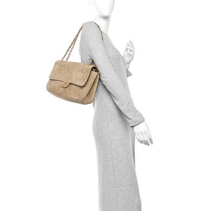 Chanel Suede Calfskin Small Souplissimo Maxi Flap Dark Beige 2 of 11