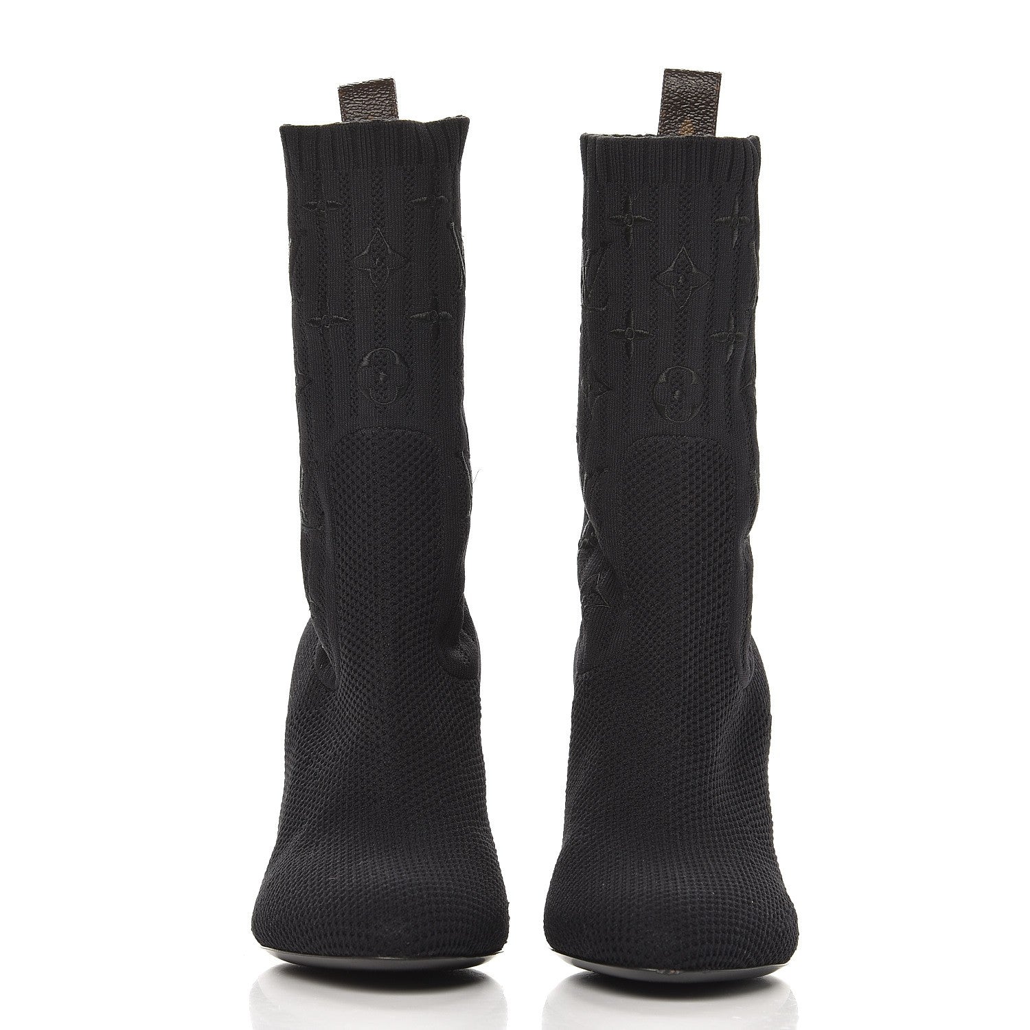 Louis Vuitton Monogram Stretch Fabric Silhouette Ankle Boots 36 Black 3 of 9