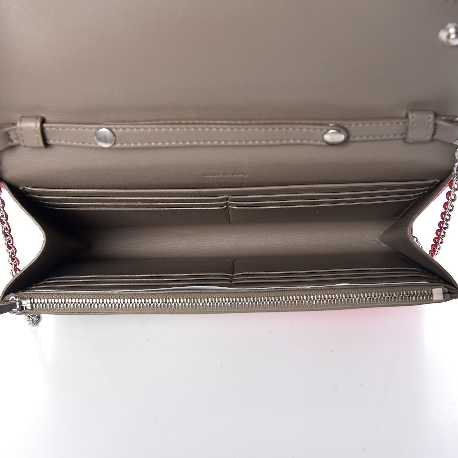 Celine Lambskin Large Diagonal Flap On Chain Souris Dark Pink 7 of 9