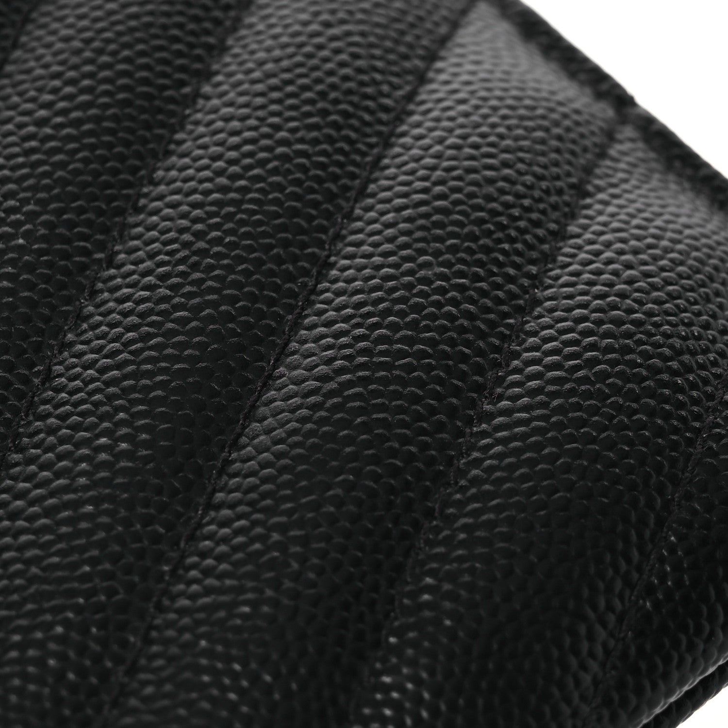 Saint Laurent Grain De Poudre Chevron Monogram Bill Pouch Black 12 of 14