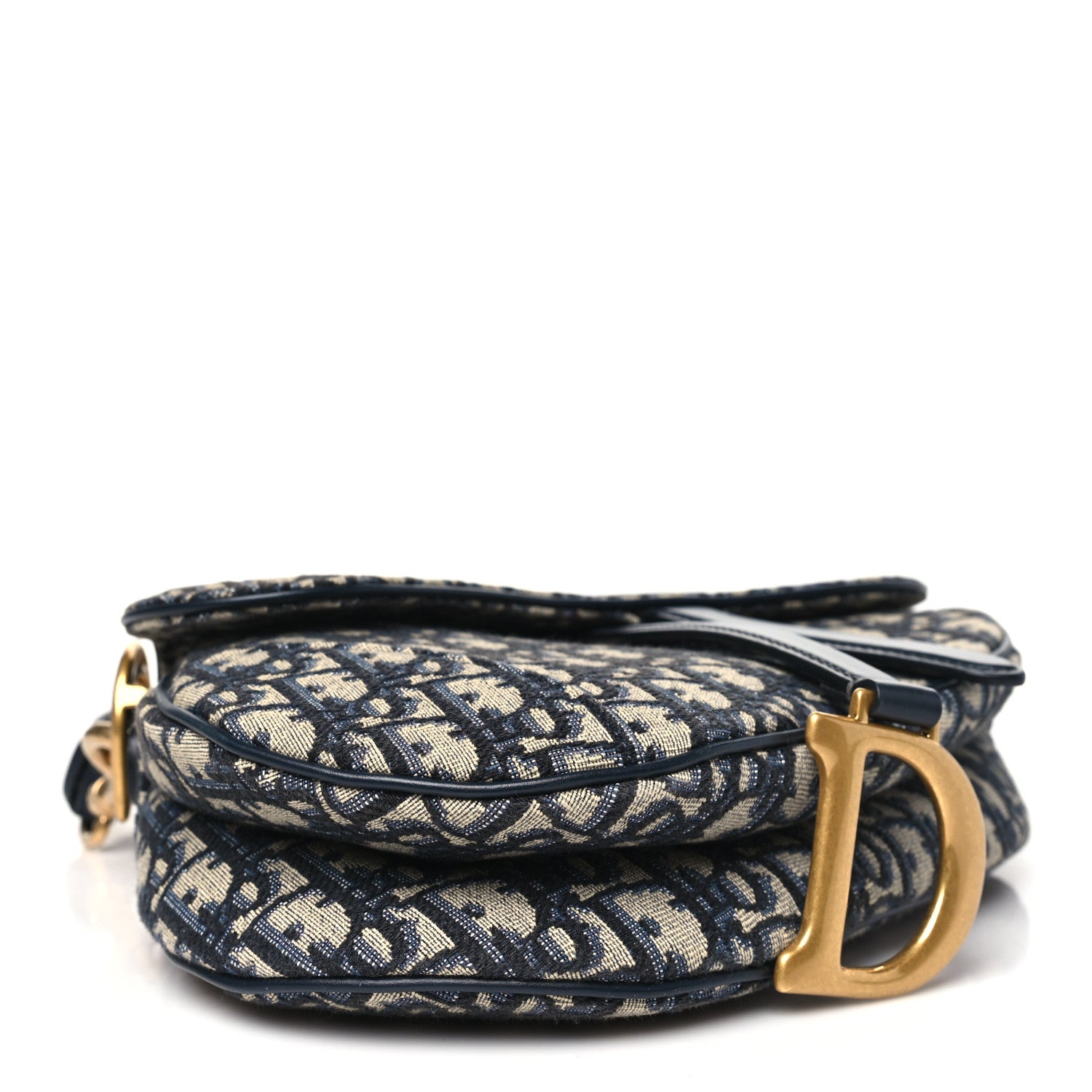 Christian Dior Oblique Saddle Bag With Strap Blue 4 of 12