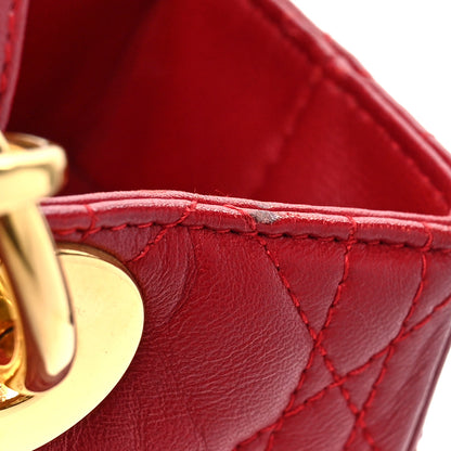 Christian Dior Lambskin Cannage Medium Lady Dior Red 10 of 10