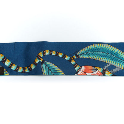Hermes Silk The Savana Dance Twilly Turquoise Petrole Jaune 3 of 6